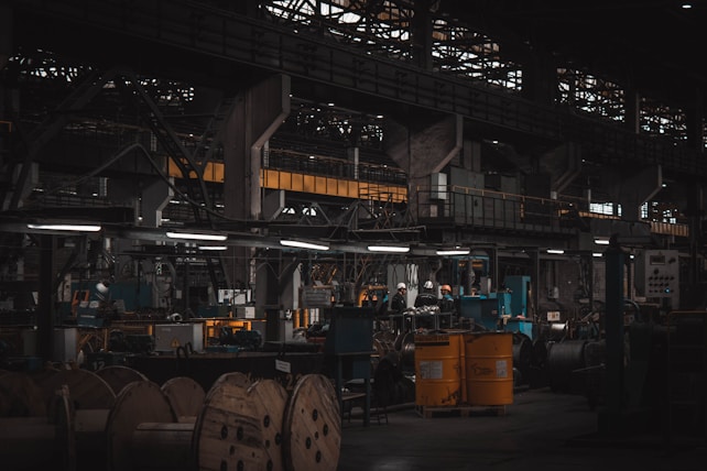 A factory filled with lots of machines and machinery