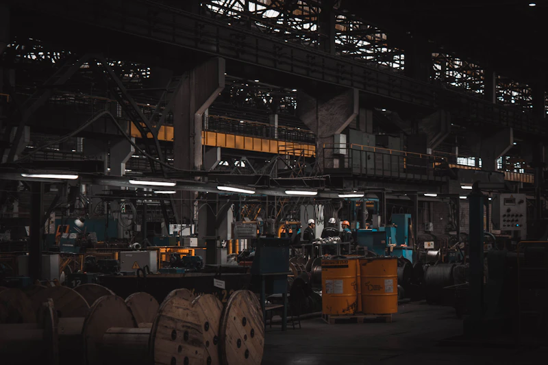 Engineer working in a manufacturing plant