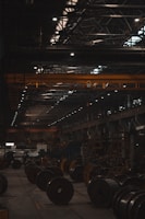 A large warehouse filled with lots of machines