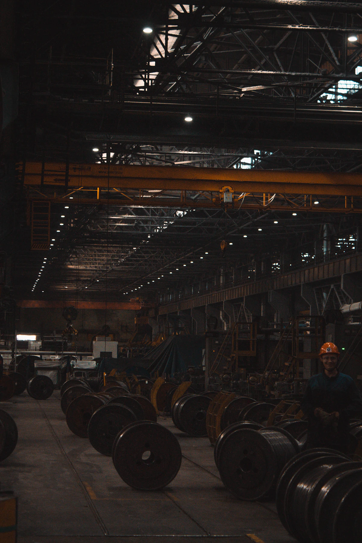Warehouse stocked with steel