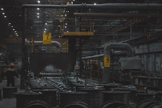 A factory filled with lots of machines and machinery