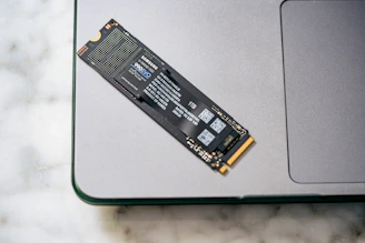 A close up of a laptop on a table