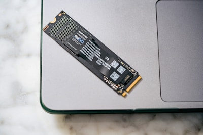 A close up of a laptop on a table