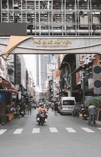 A busy city street with lots of traffic