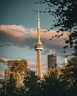 A view of the top of a tall building