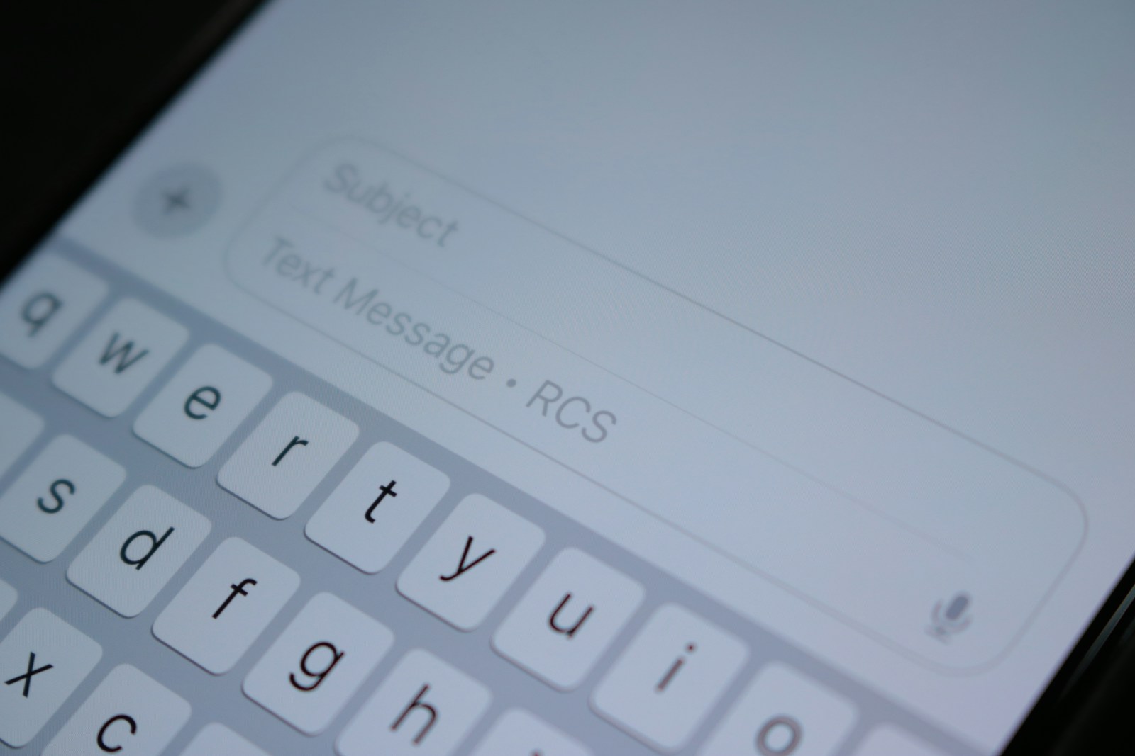 Close-up smartphone with a keyboard