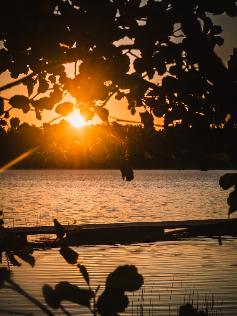 Golden sunset over Connecticut waterfront