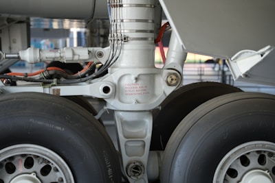 A close up of the front wheels of a vehicle