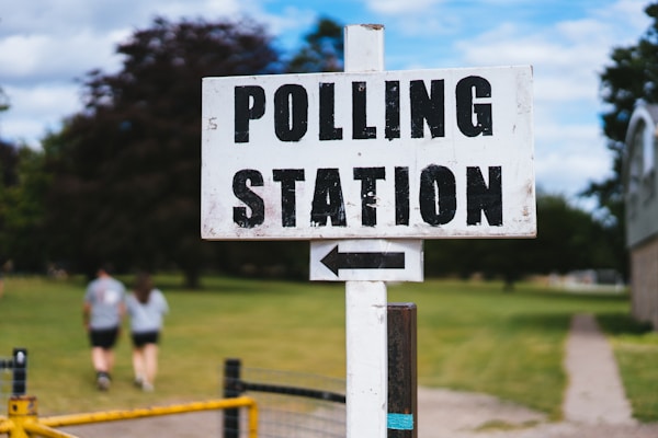 Polling station sign