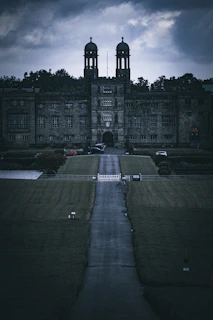 A large building with a clock tower on top of it