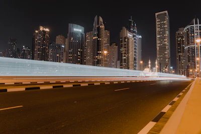 City skyline with hoardings