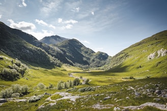 A valley in the middle of a mountain range