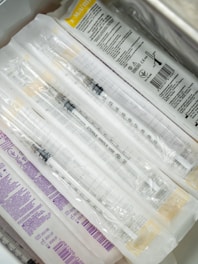 A close up of a bunch of medical supplies