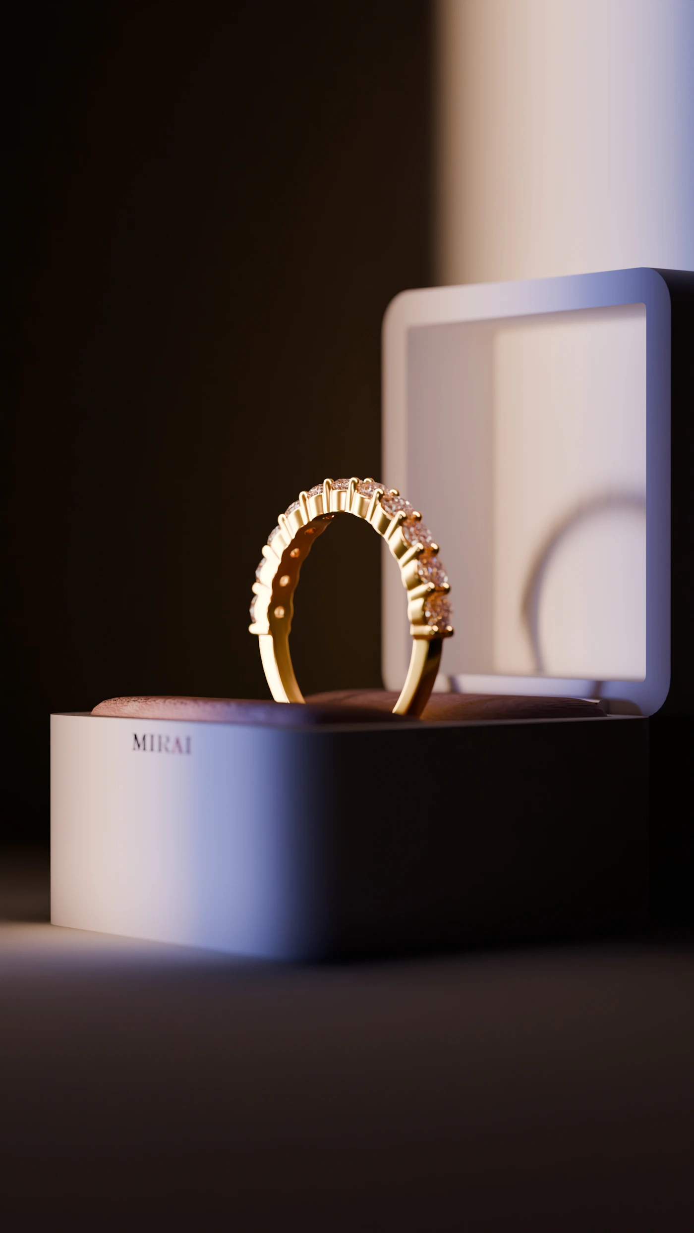 Hand-lettered Aurelia Atelier ring box and packaging