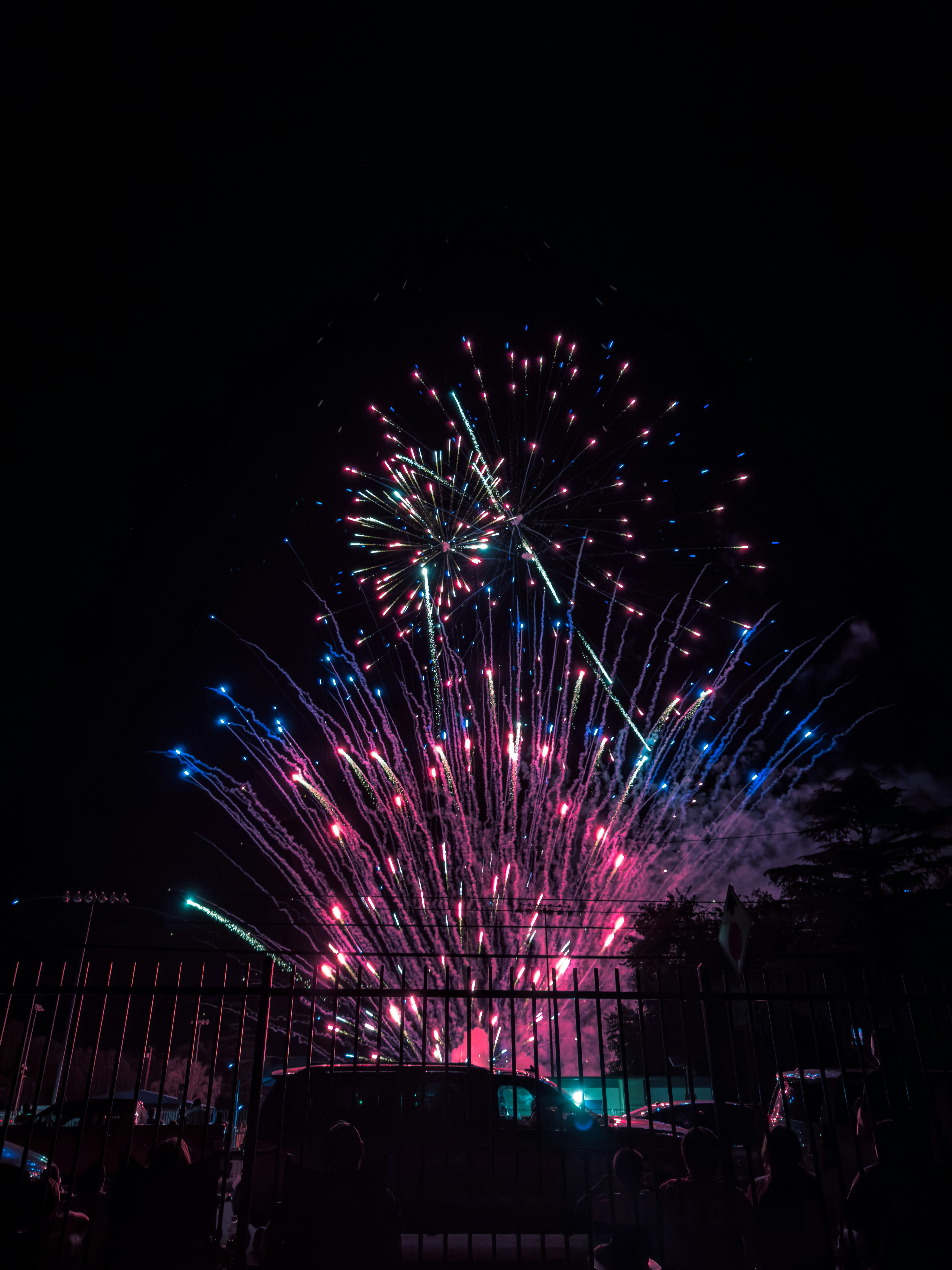 A large fireworks is lit up in the night sky photo – Free Grey Image on ...