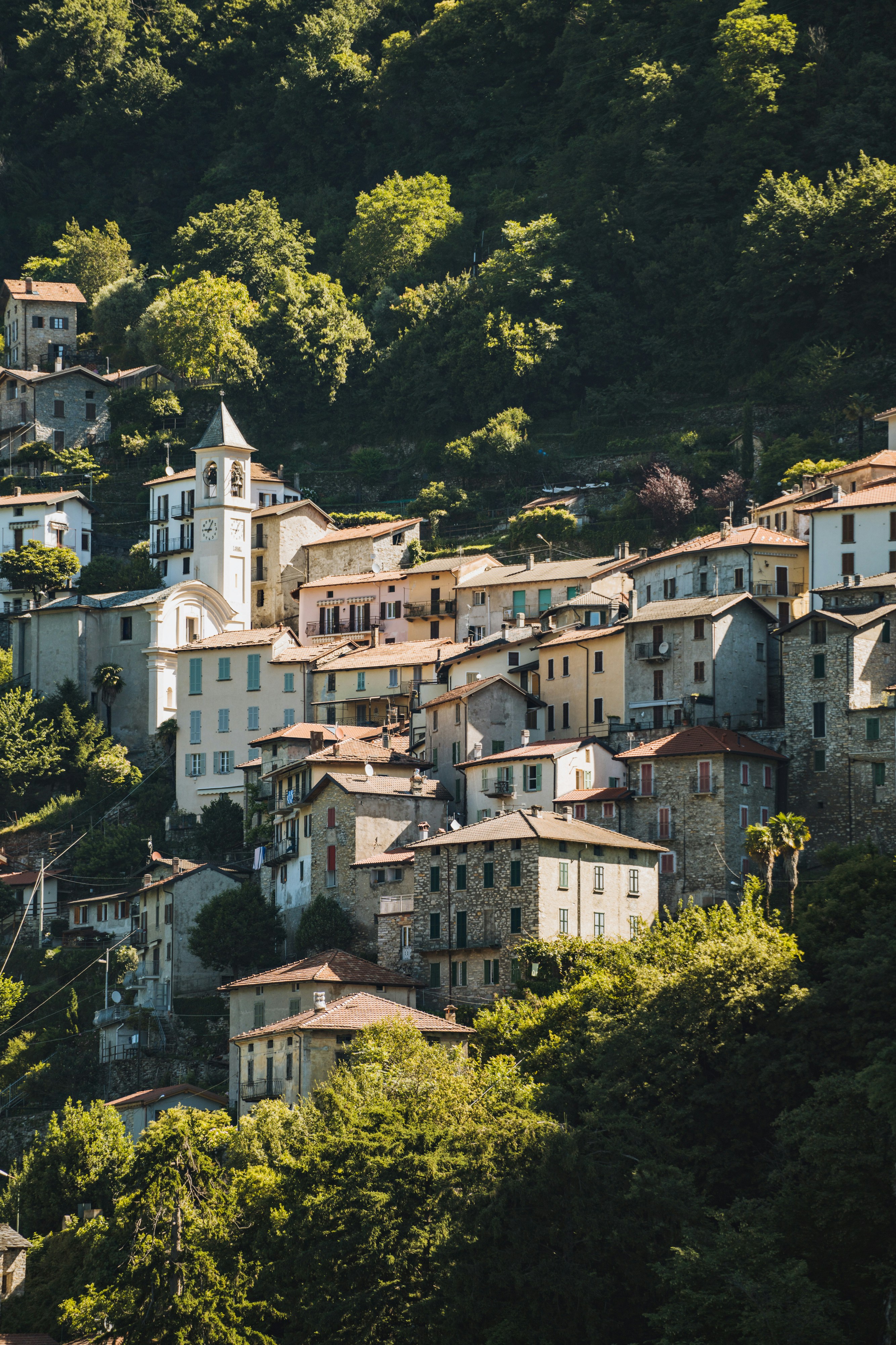 The stunning Villa del Balbianello perched on a wooded promontory on Lake Como.