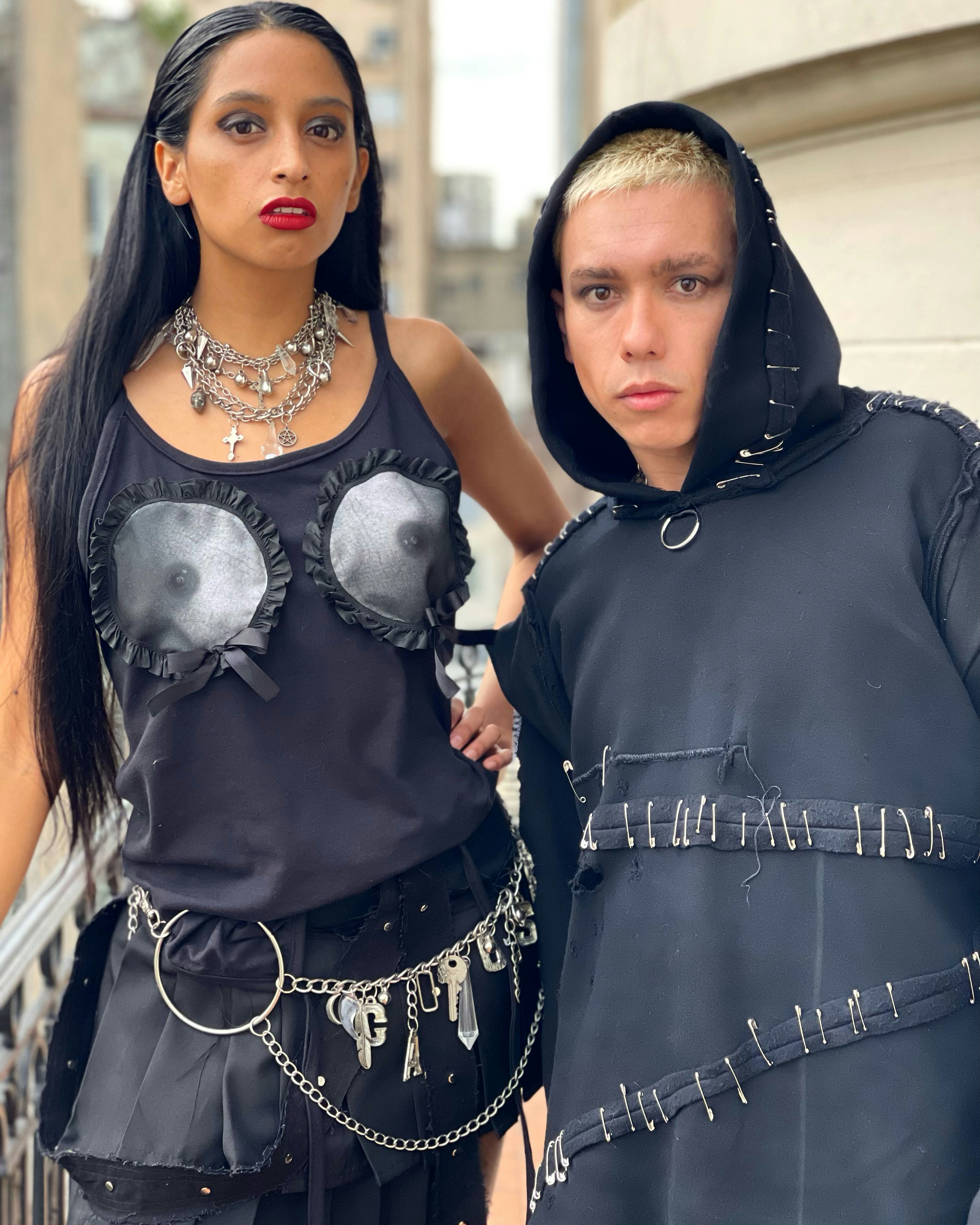 A couple of women standing next to each other