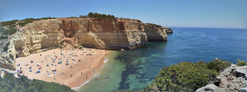 Beach and cliffs on the central Algarve coast