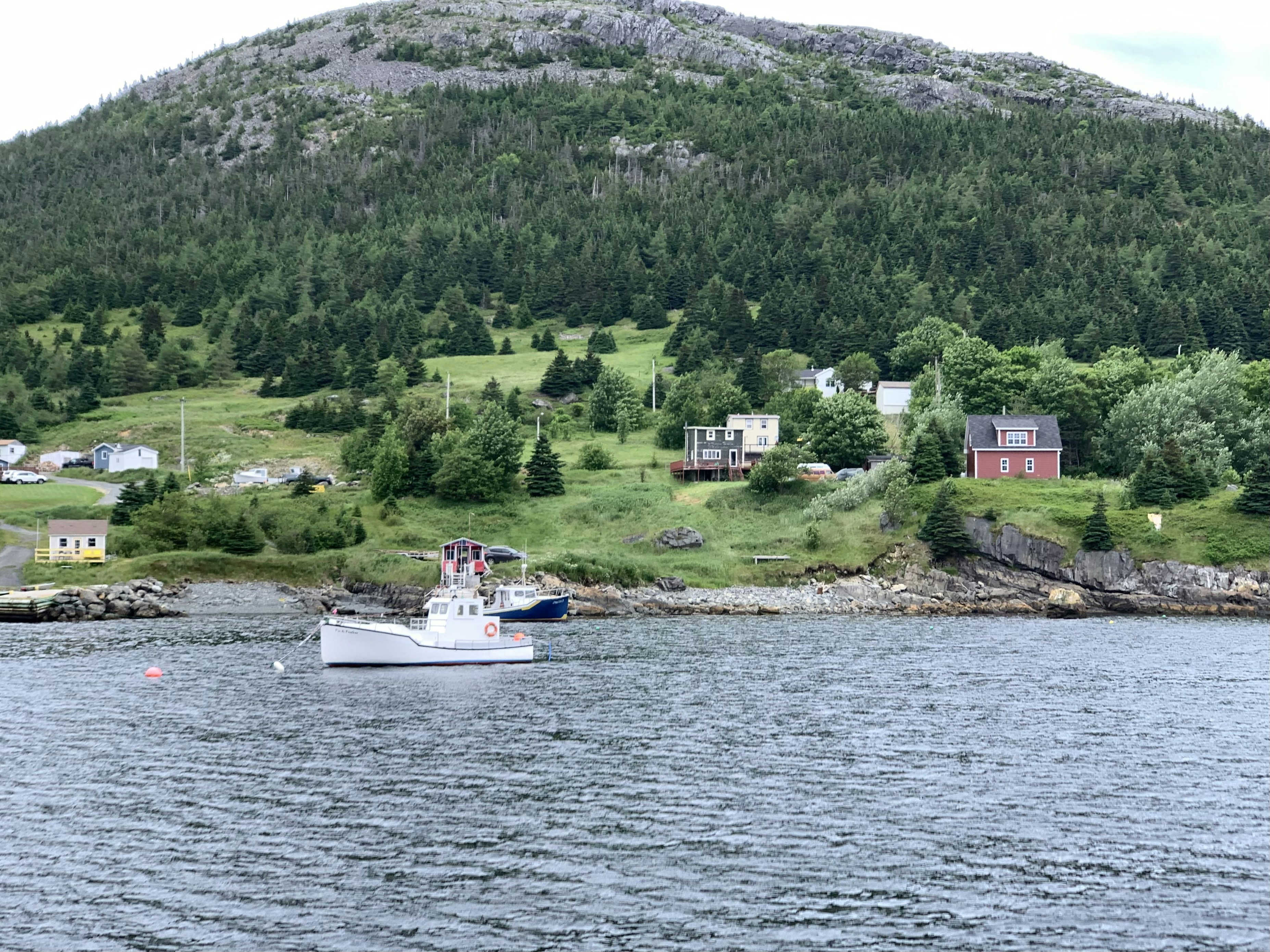 A boat in a large body of water