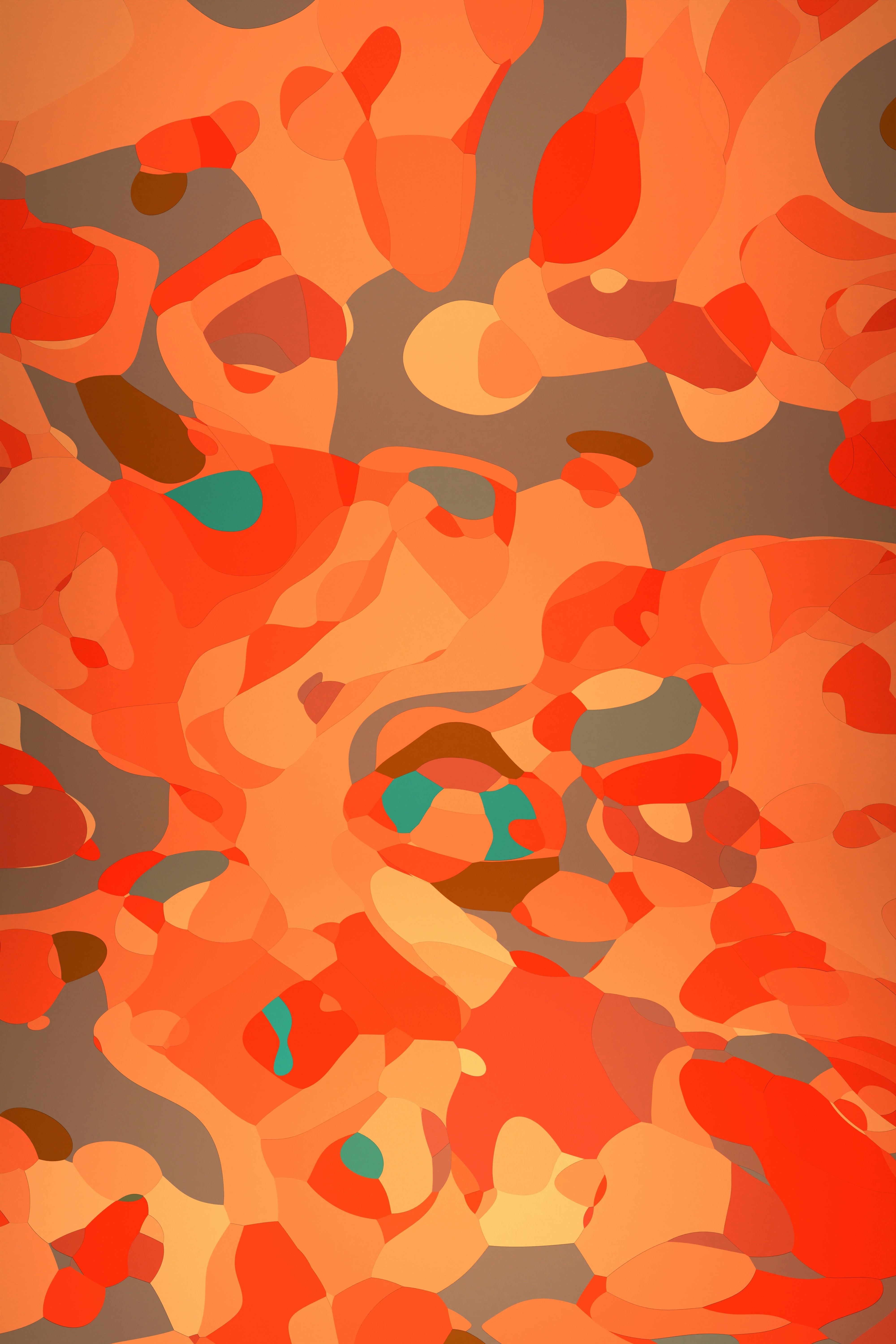An orange and brown camouflage print background