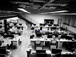 A room filled with lots of computers and desks