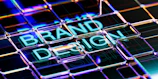 A computer screen with the words brand design on it