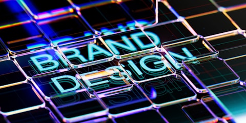 A computer screen with the words brand design on it
