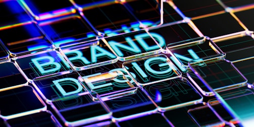 A computer screen with the words brand design on it