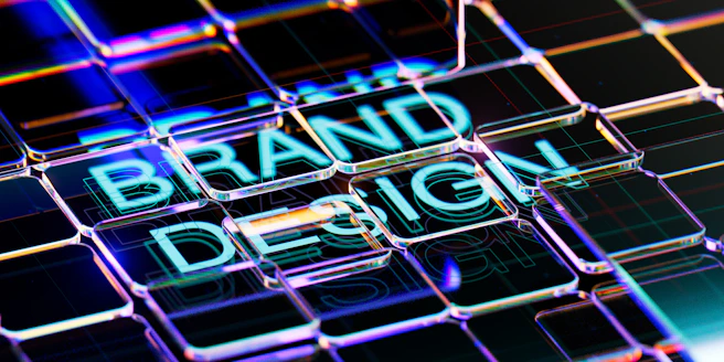 A computer screen with the words brand design on it