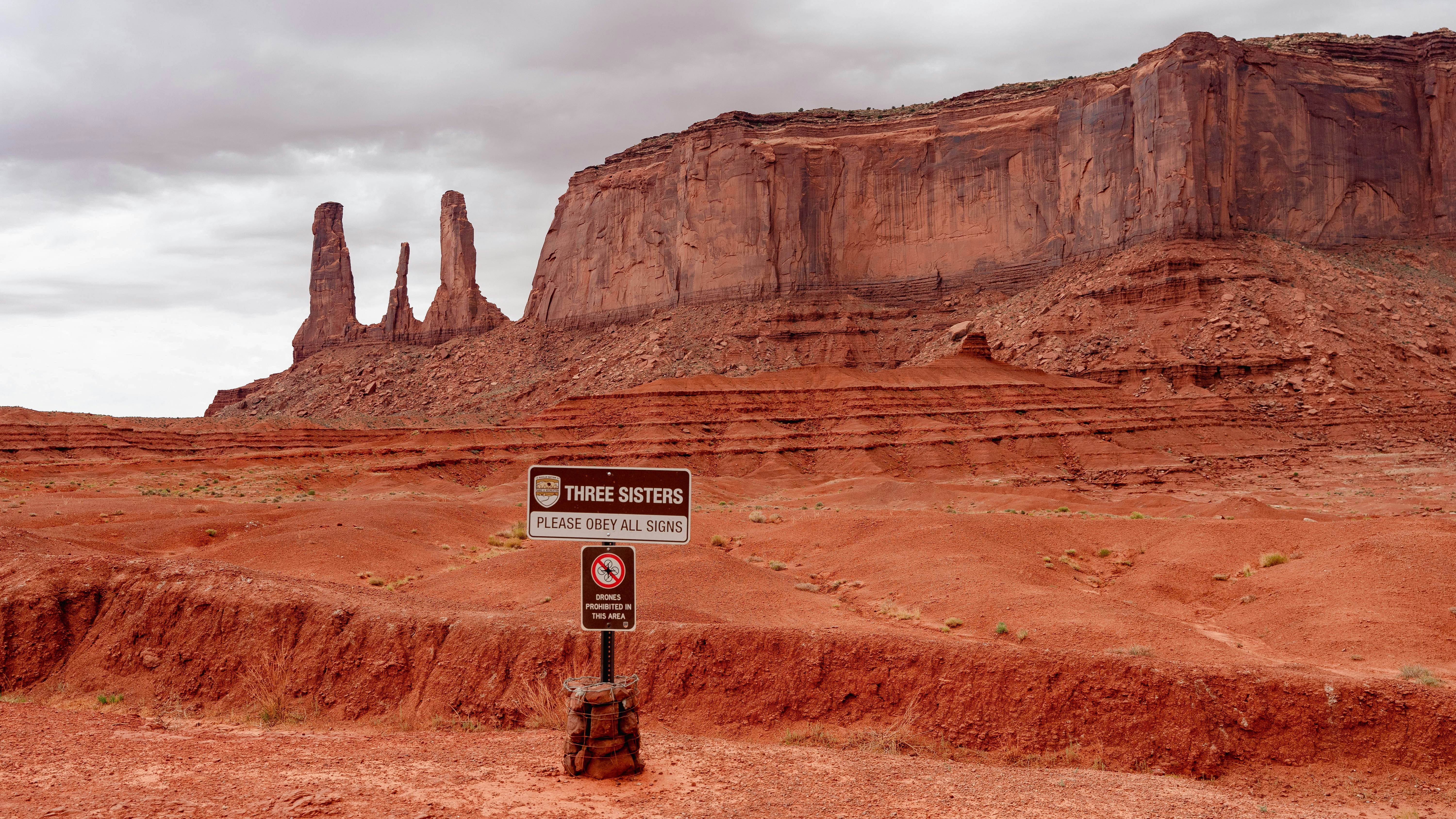 A road sign in the middle of a desert