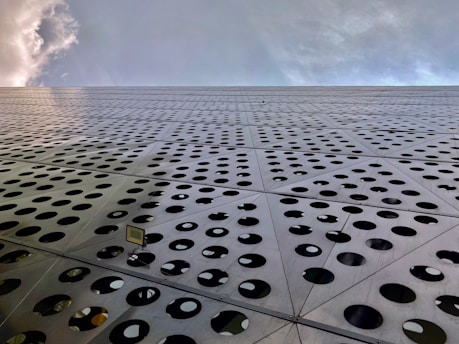 A large metal structure with holes in it