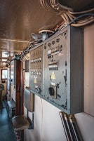 The control panel of a train car