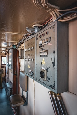 The control panel of a train car