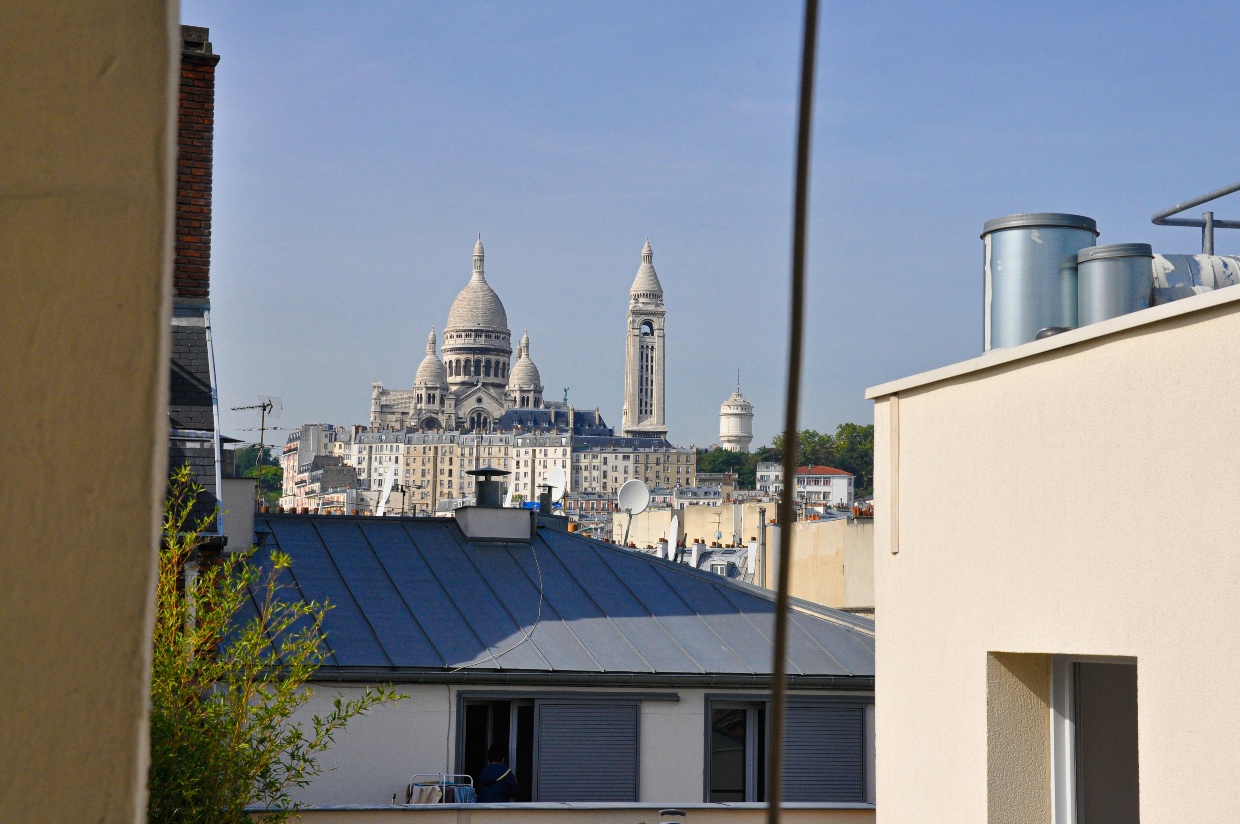 Rooftop view over Paris near Notre-Dame cathedral