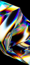A very colorful object with a black background