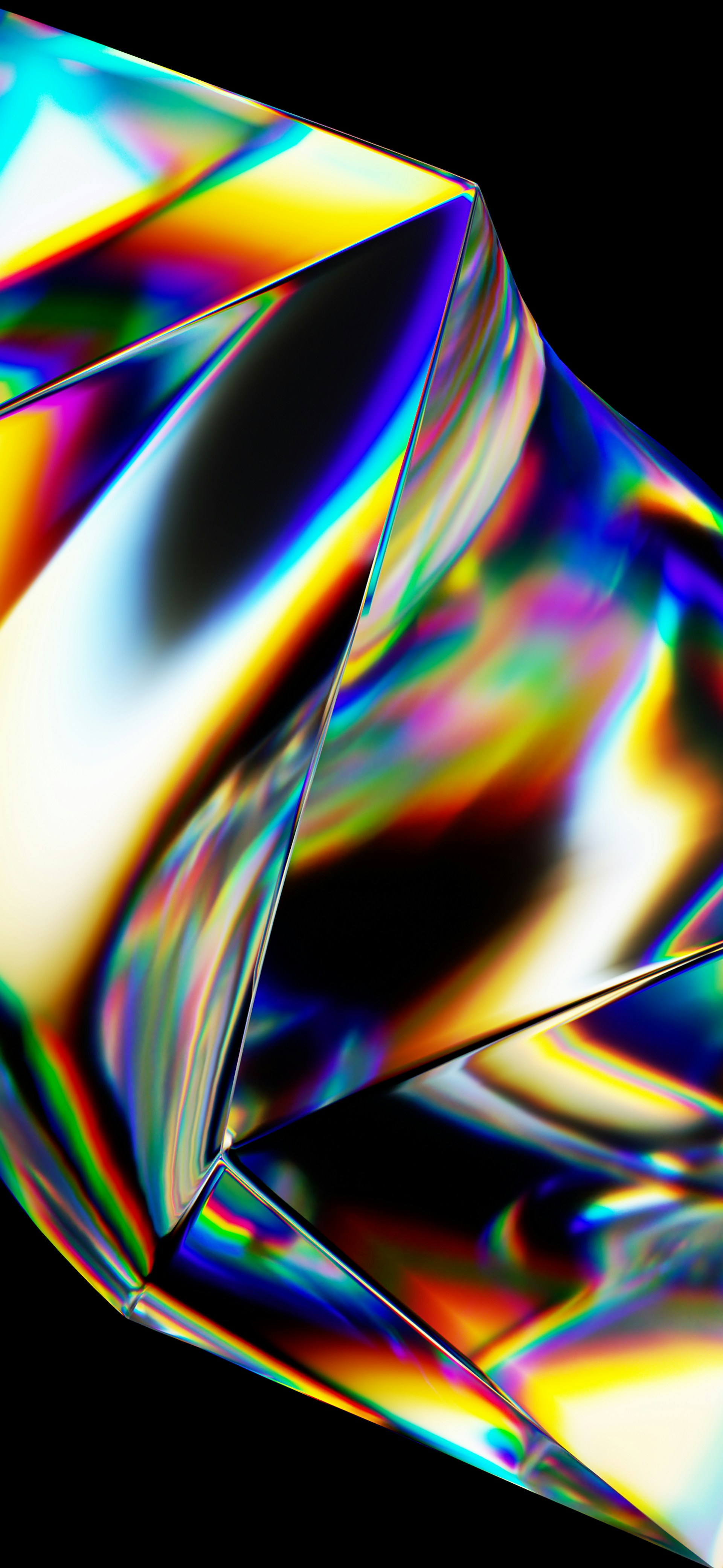 A very colorful object with a black background