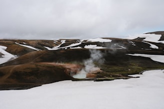 A man riding skis down a snow covered slope