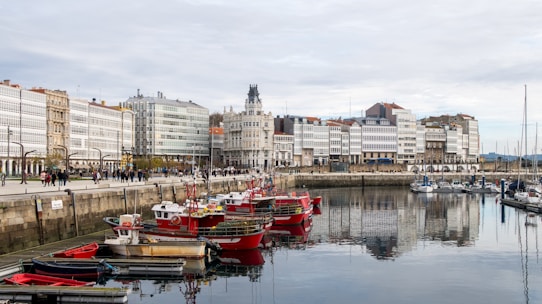 A harbor filled with lots of boats next to tall buildings