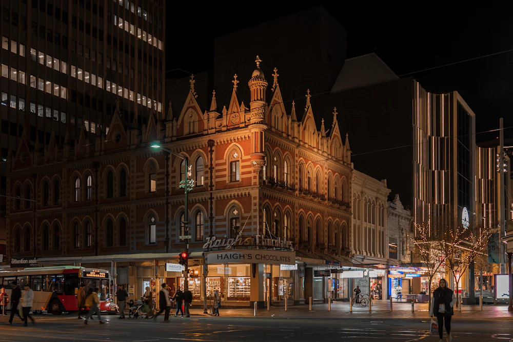 Adelaide heritage architecture at night
