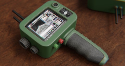 A close up of an electronic device on a table