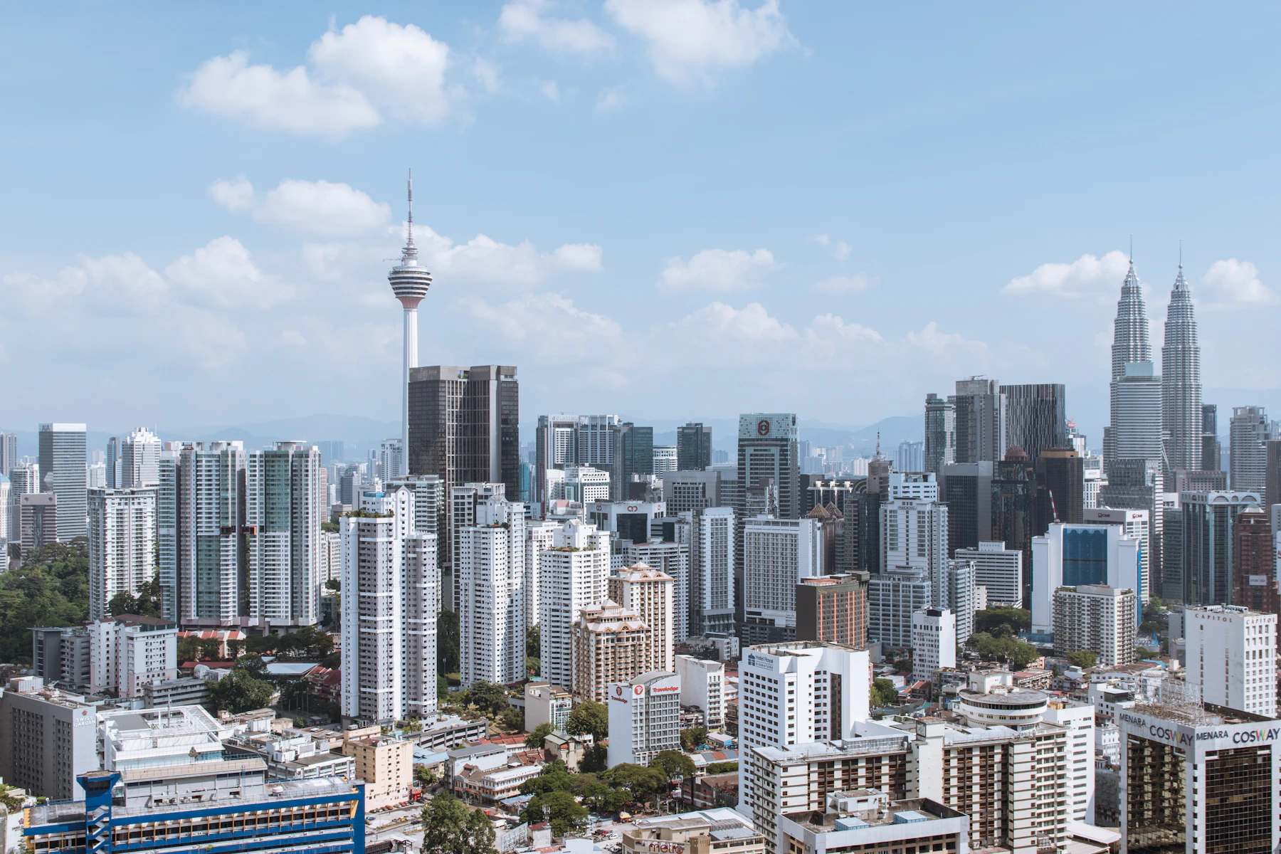 Panorama de Kuala Lumpur et des tours Petronas
