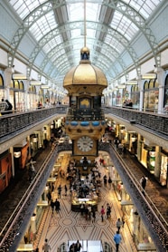 A large building with a clock tower inside of it
