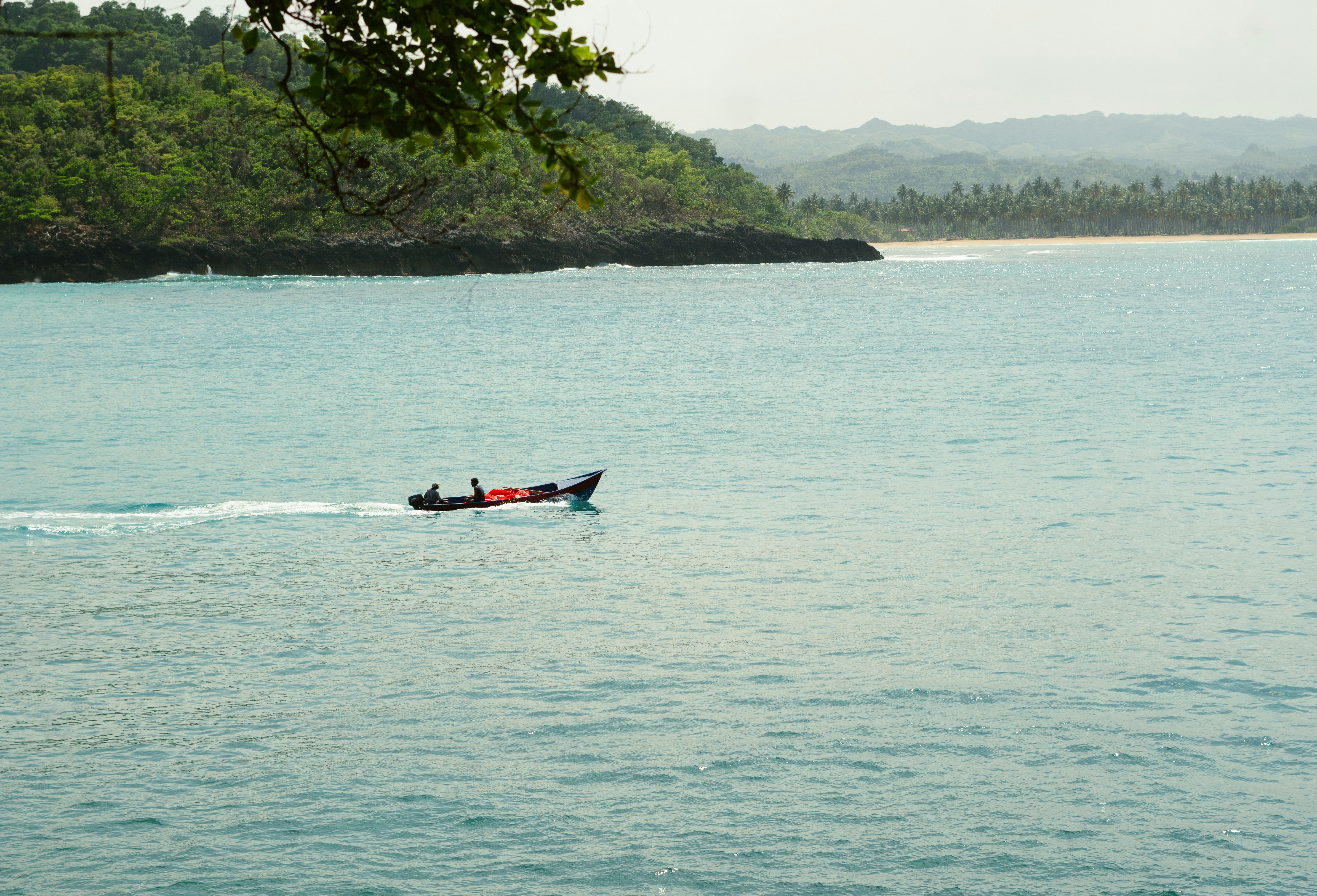 Jet skiing on tropical beach