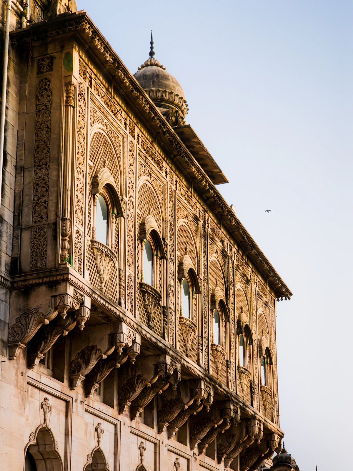 A view of the clock tower at Laxmi Vilas Palace, Vadodara