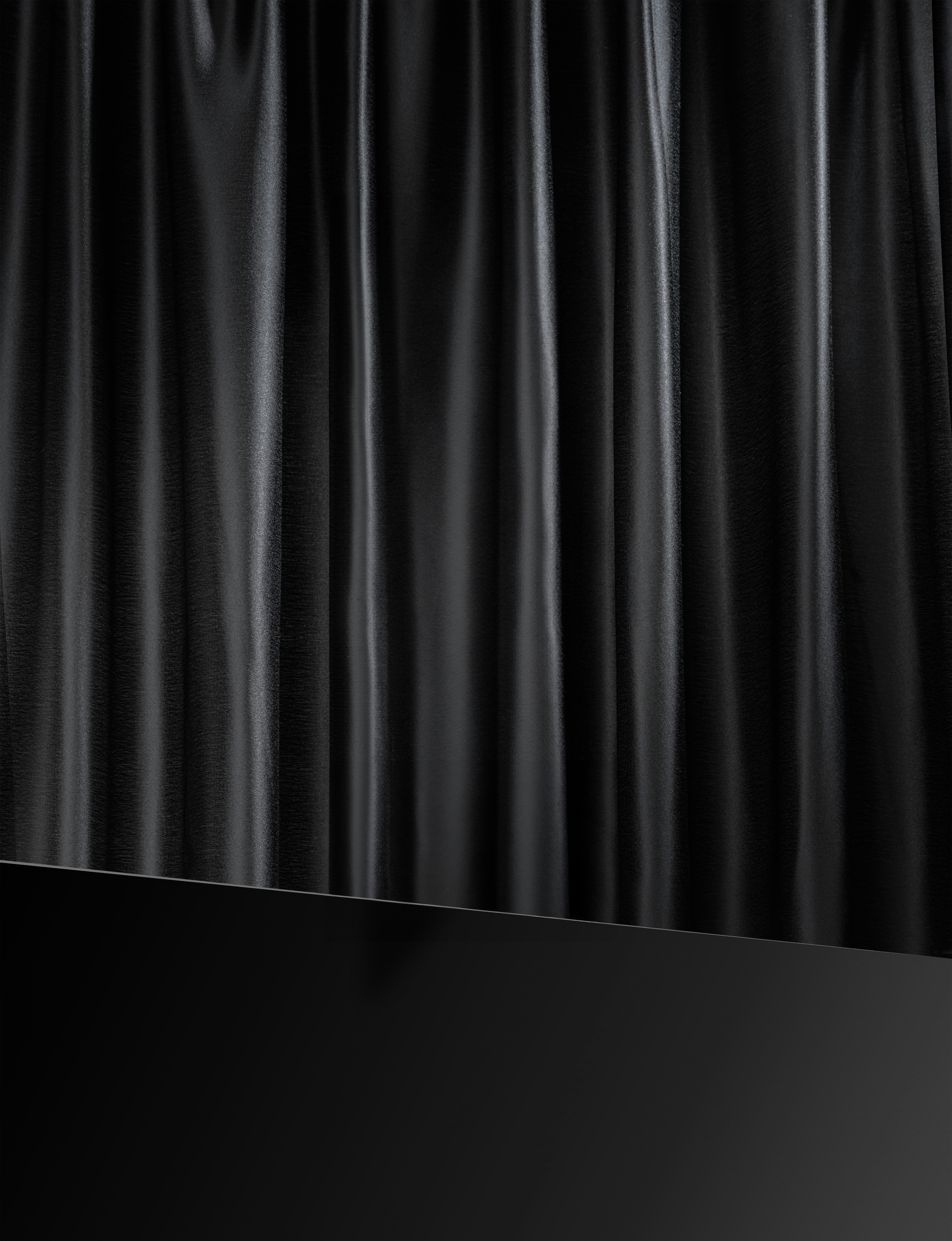 Una foto en blanco y negro de una cortina