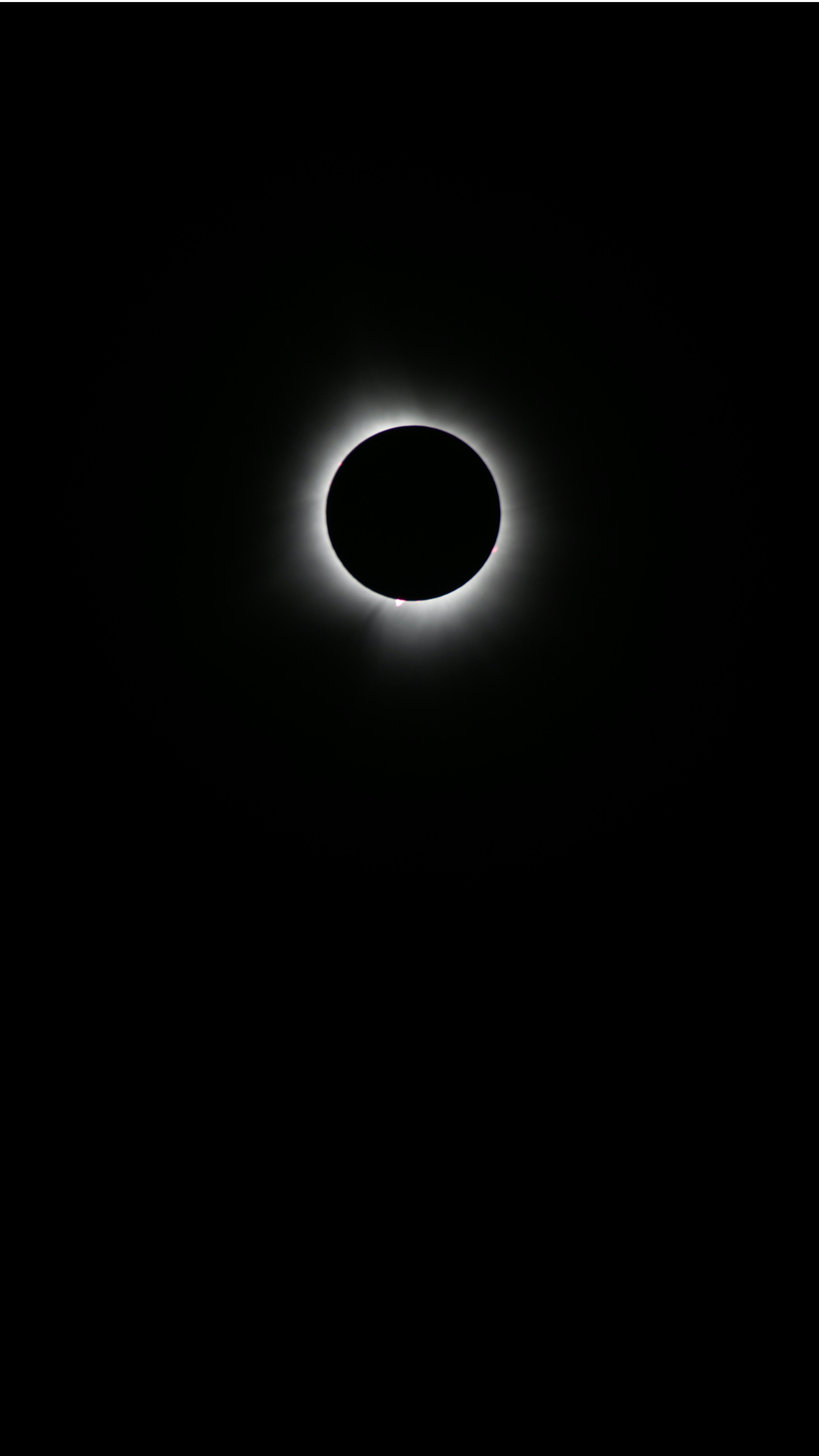 A solar eclipse is seen in the dark sky