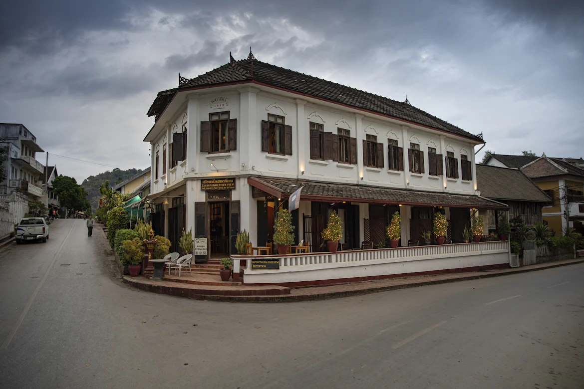 Traditional Lao and French colonial architecture