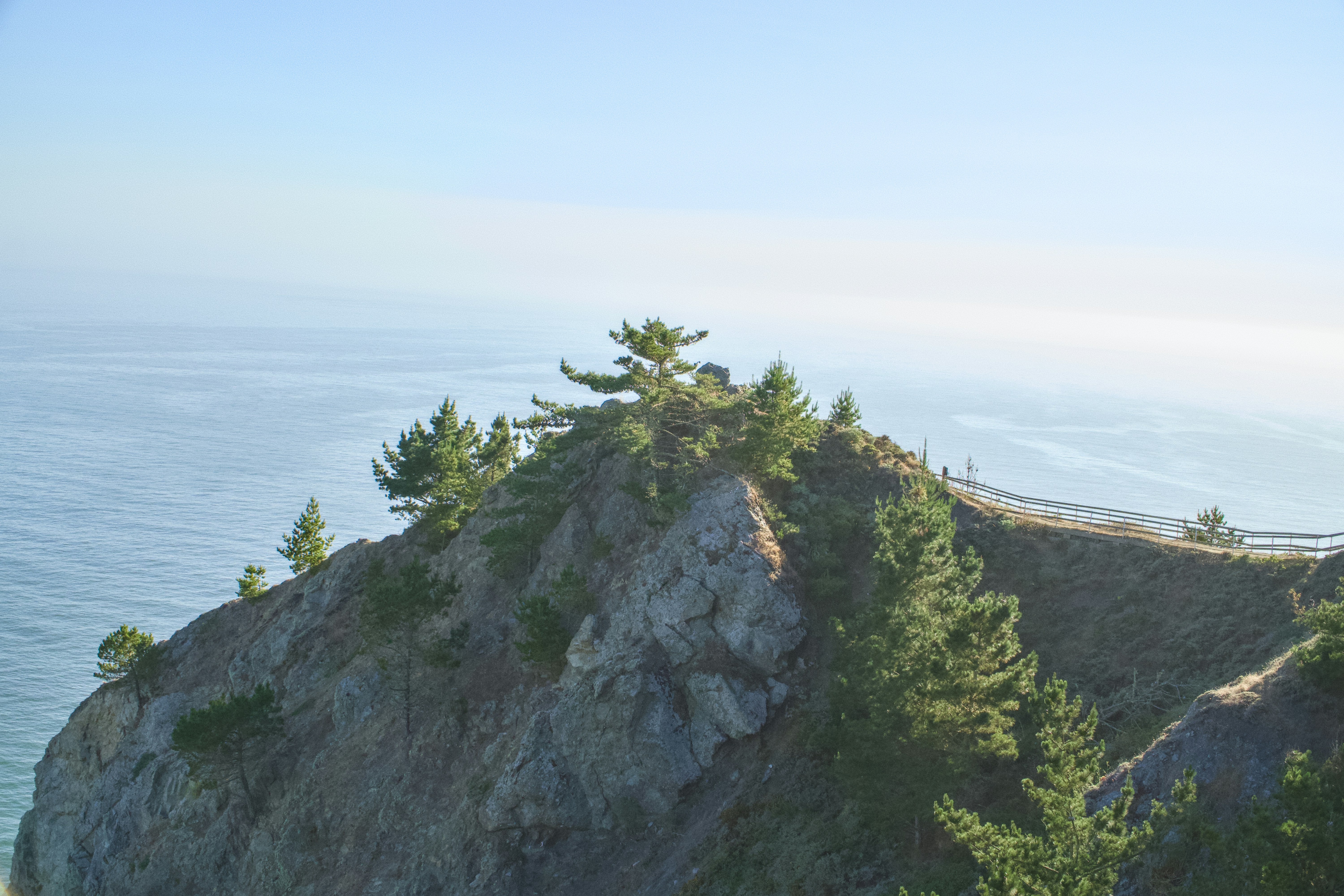A view of the ocean from the top of a mountain, 
