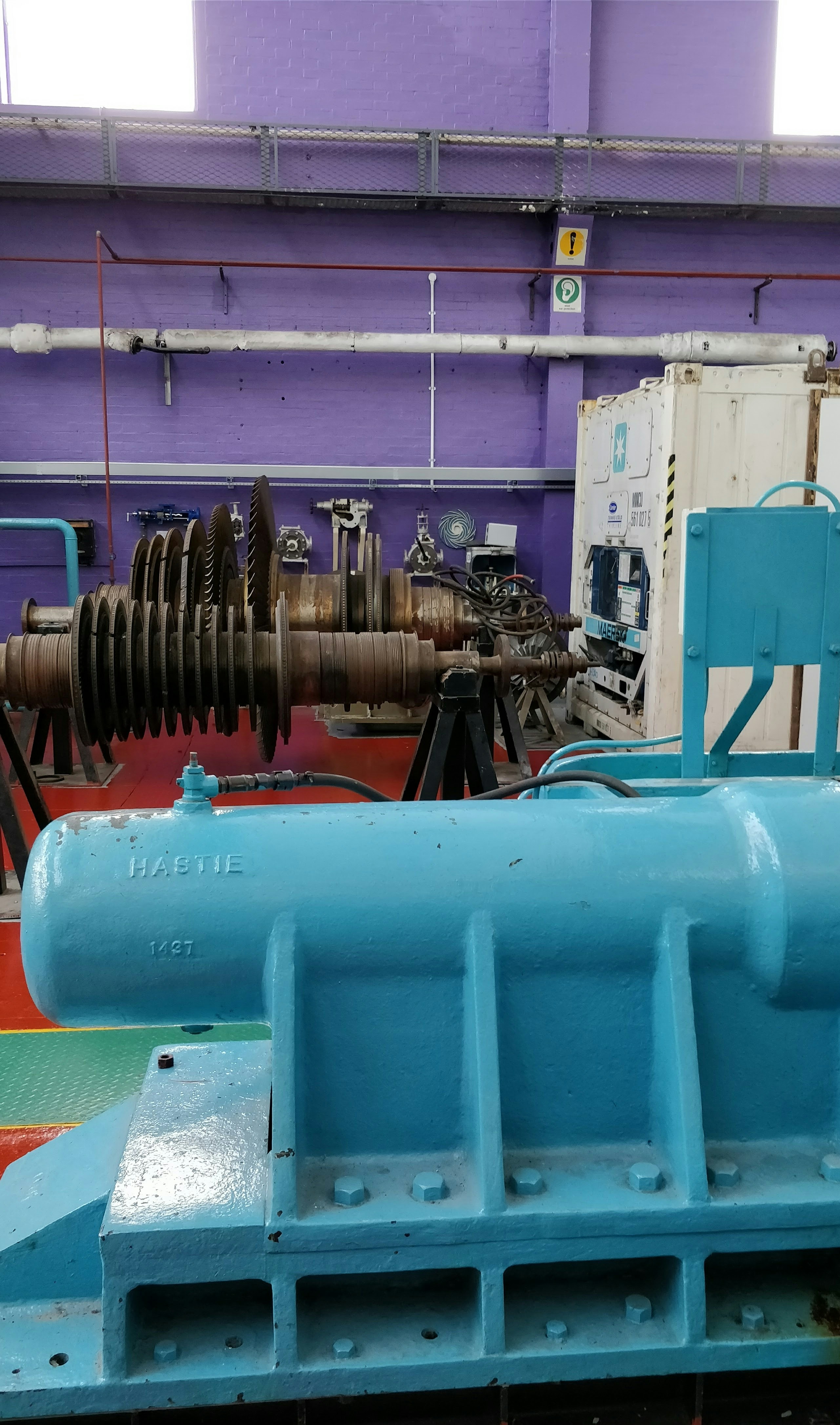 A large machine in a large building