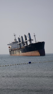 A large ship in the middle of the ocean